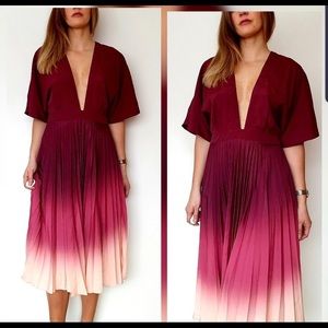 ASOS TALL Ombré Pleated Caftan Midi Dress